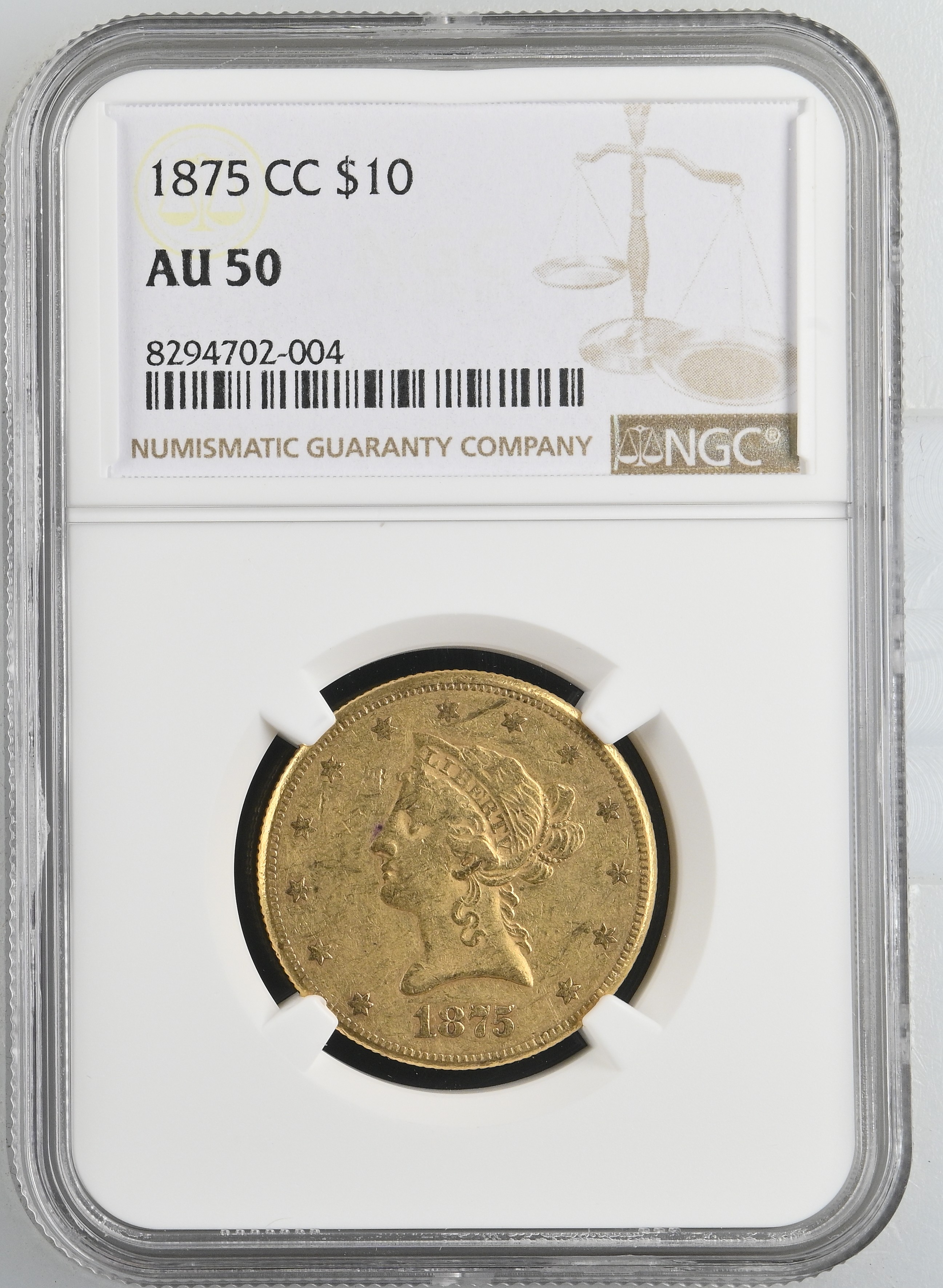 1875-CC $10 MS