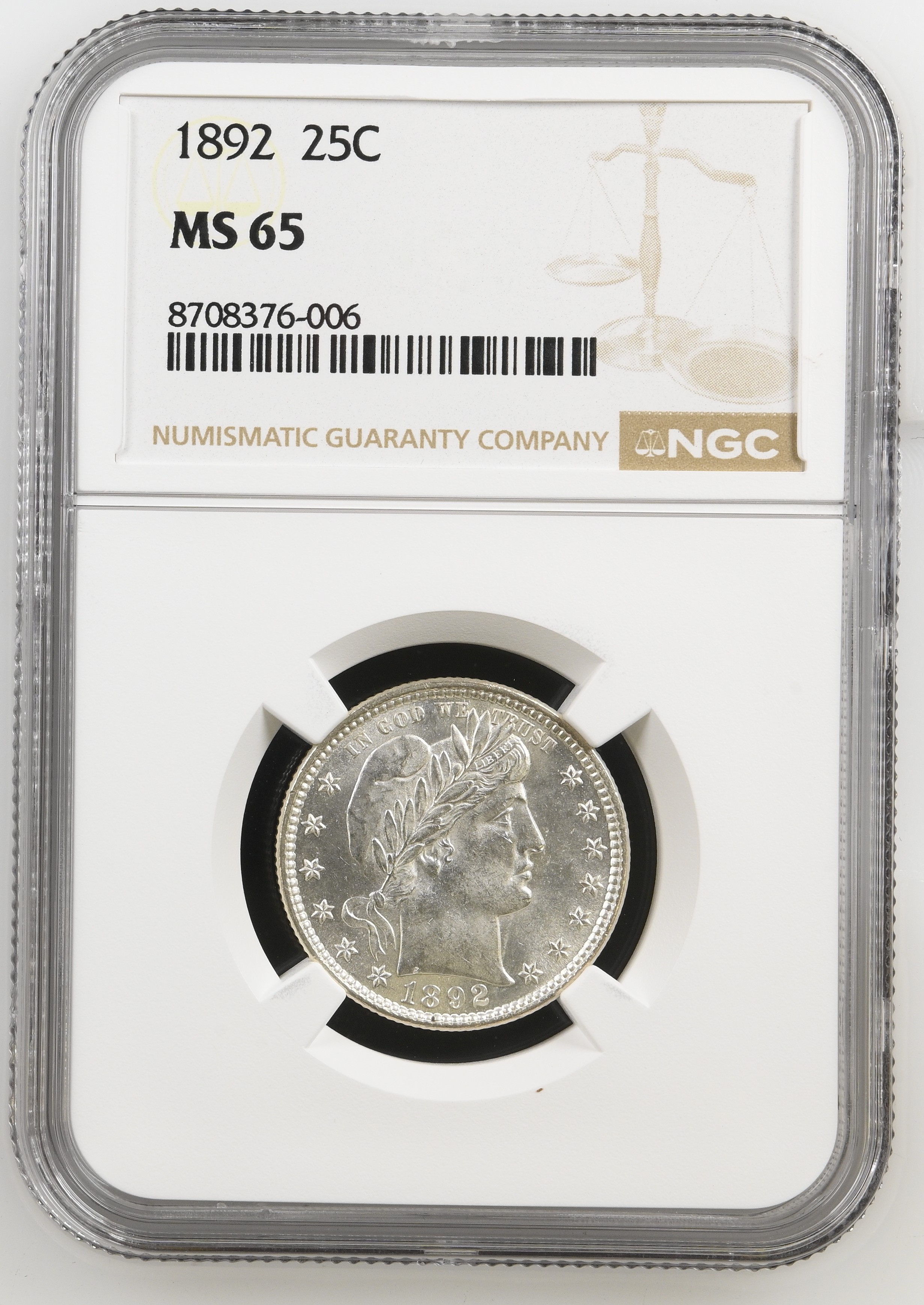 1892 25c MS