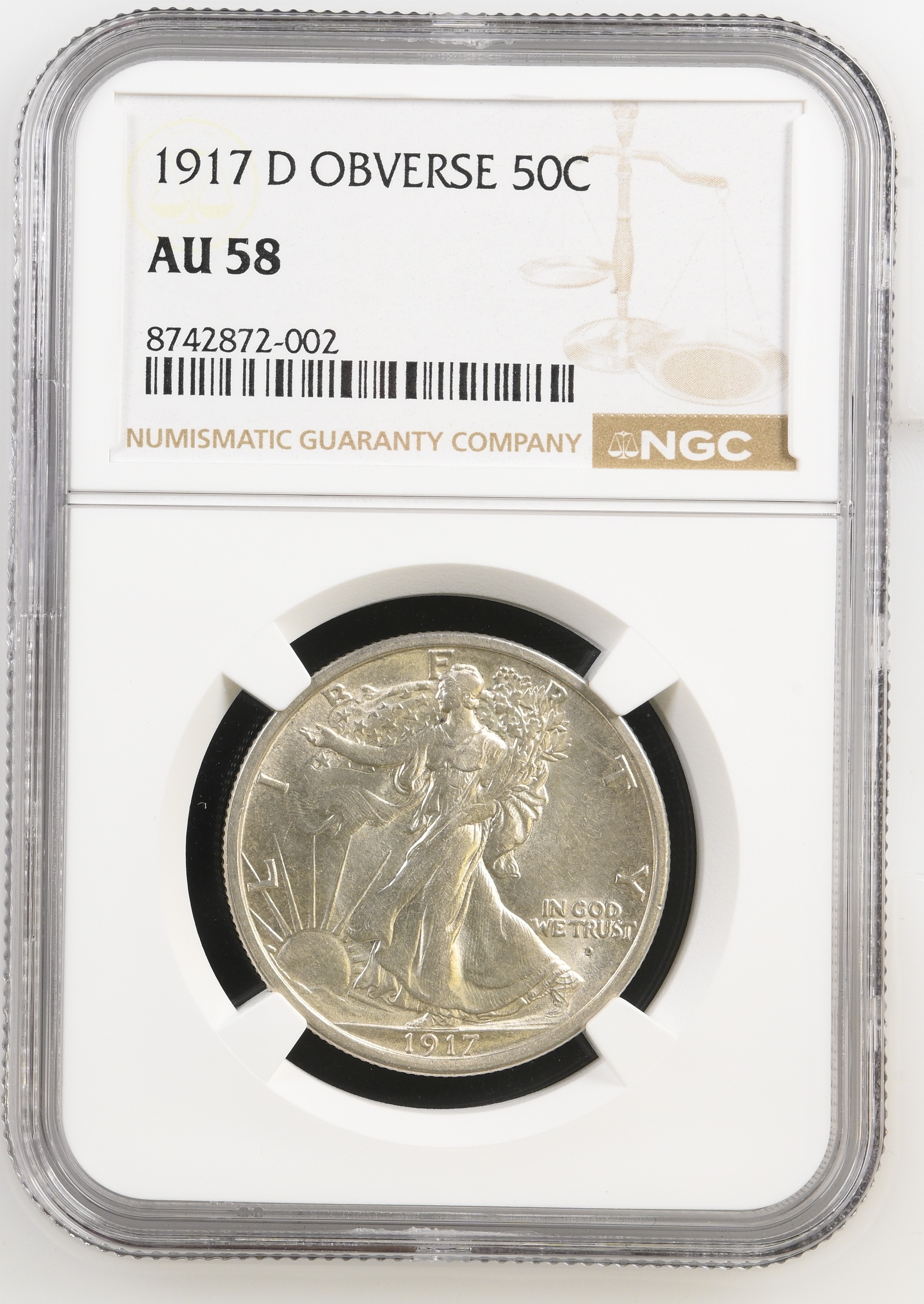 1917-D 50c Mintmark Obverse MS
