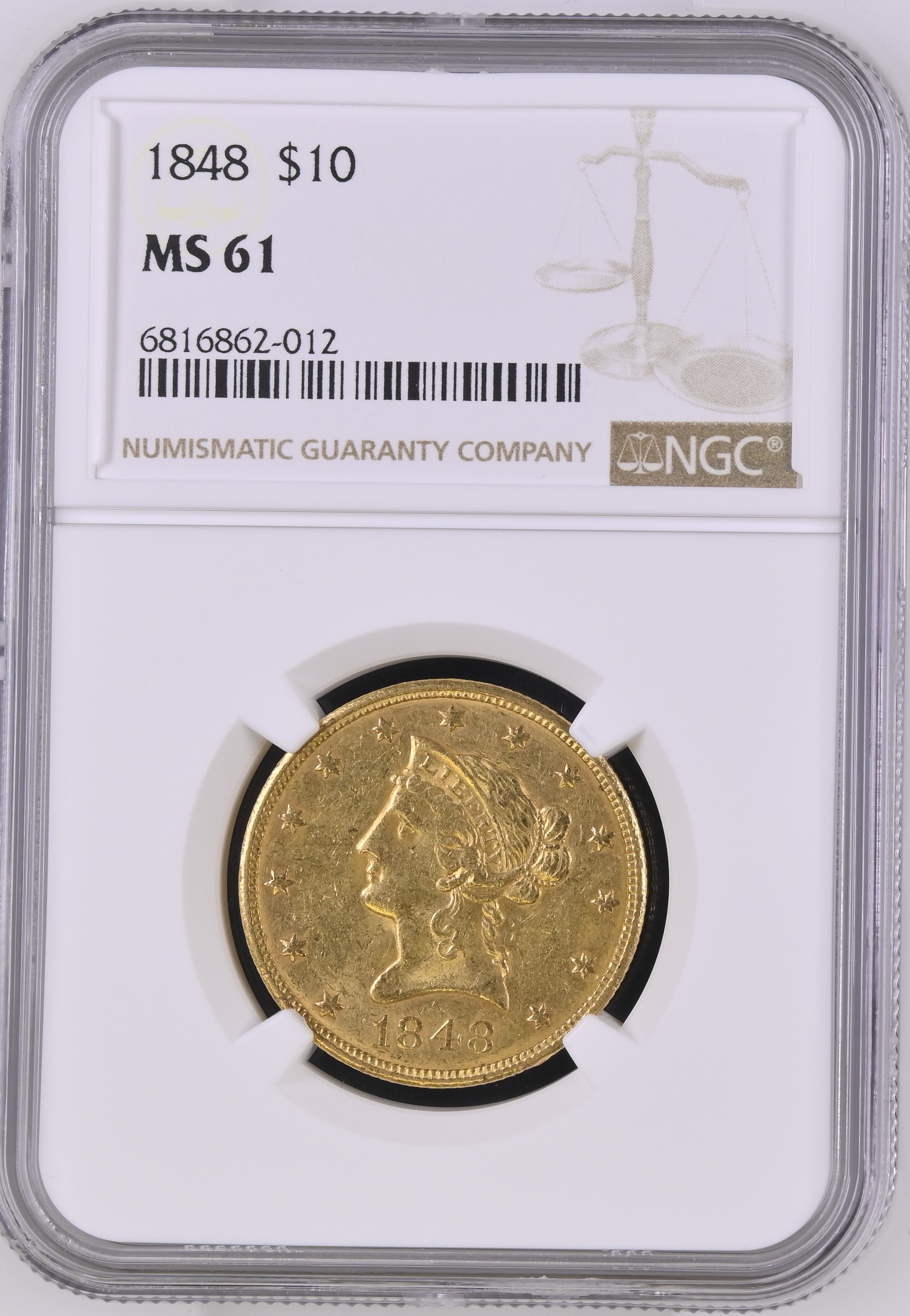 1848 $10 MS