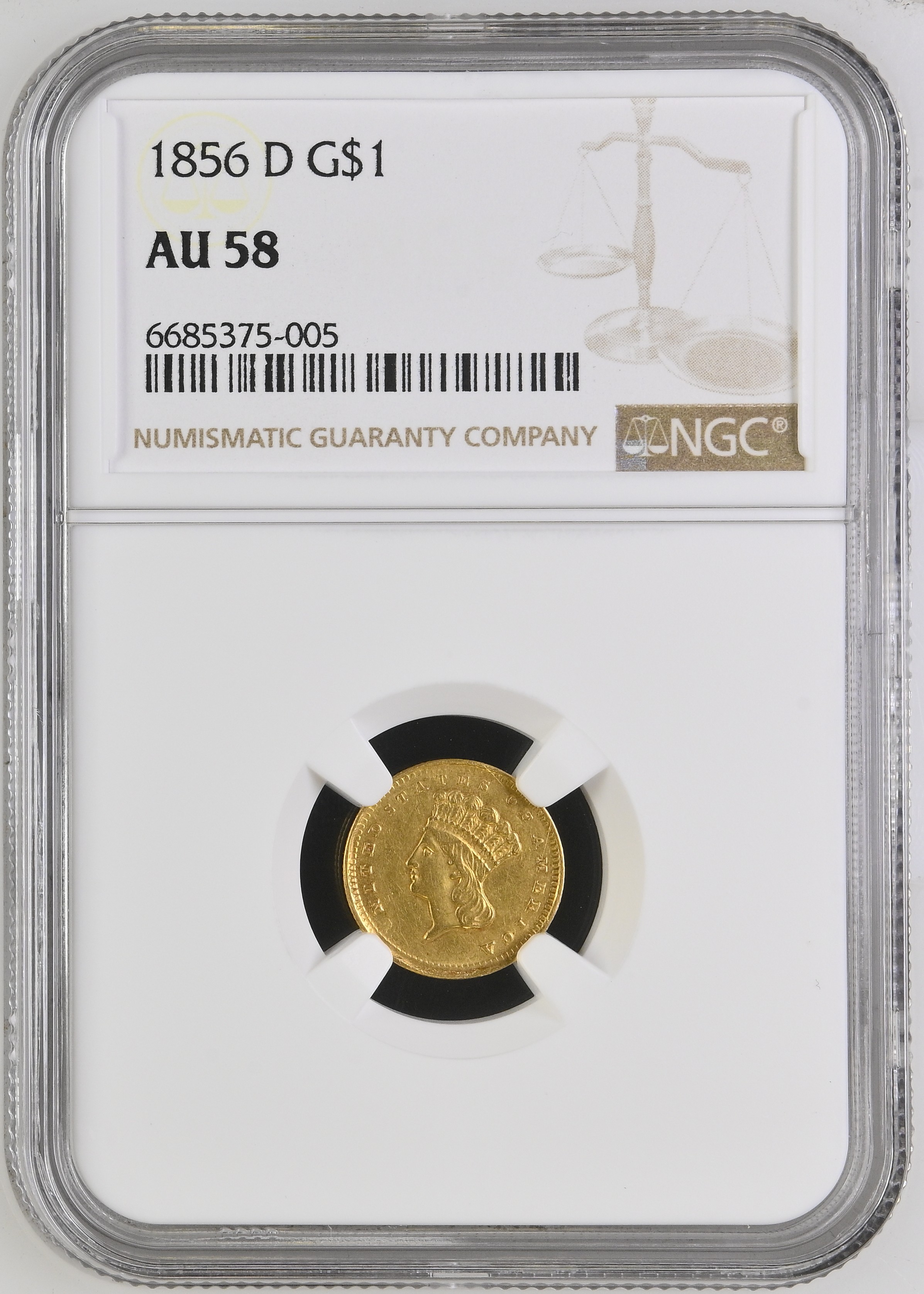 1856-D G$1 MS