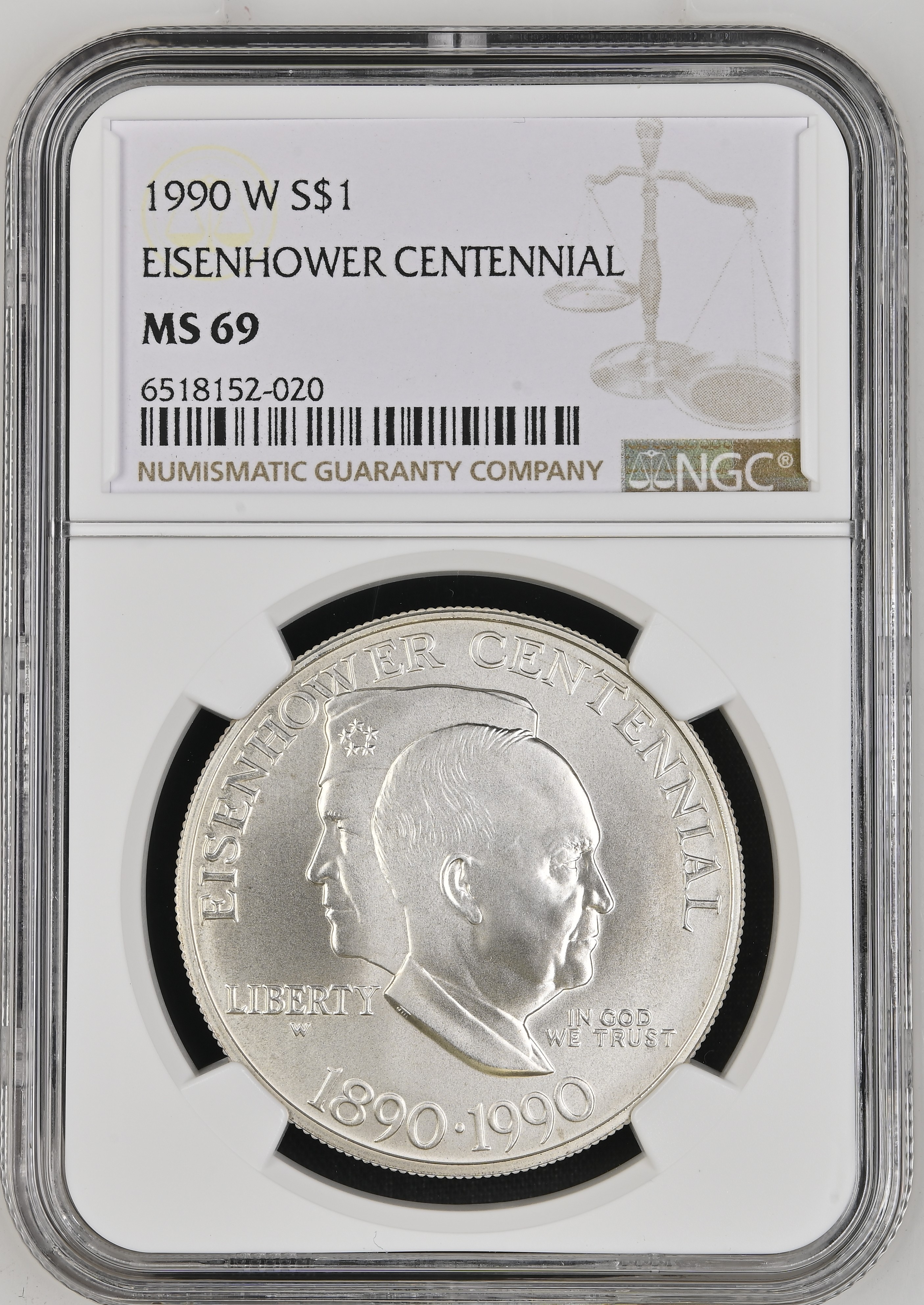 1990-W Eisenhower Centennial Silver Dollar NGC MS69 | eBay
