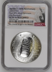 2019-P Apollo 11 50th Anniversary Silver Dollar NGC PF70 First